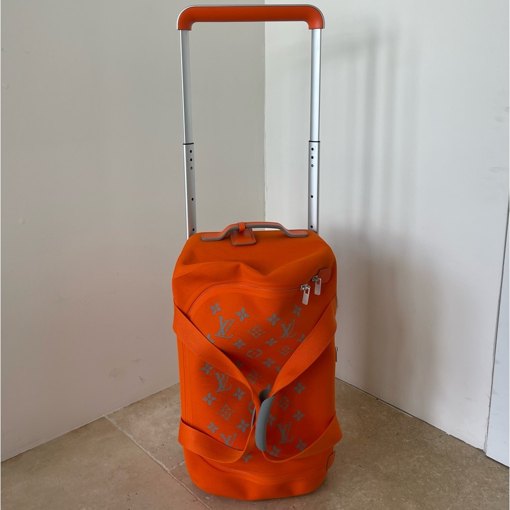 Louis Vuitton Orange Horizon Soft Roller Duffel Travel Bag